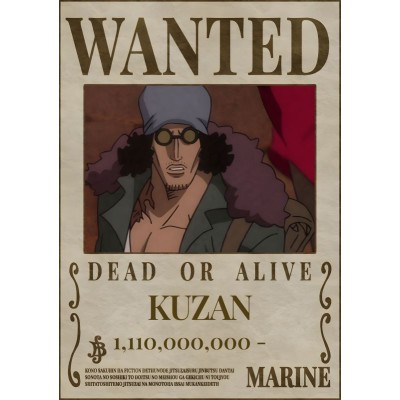 Placa Decorativa OnePiece Wanted Kuzan